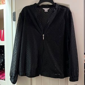 Black Transparent Bomber Jacket